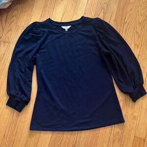Crown & Ivy Navy Long Sleeve Top